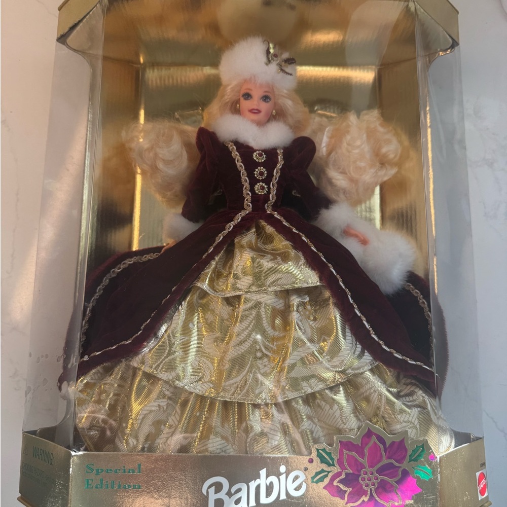 Barbie Happy Holidays 1996 Special Edition Mattel (15646) RARE/PURPLE EYES
